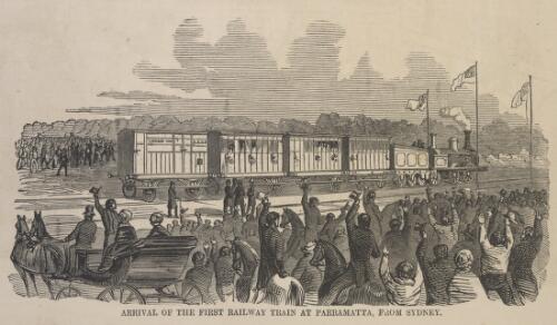 Arrival of the first railway train at Parramatta from Sydney [picture]