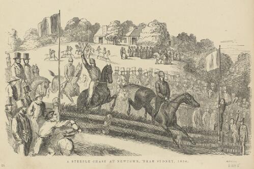 A steeple chase at Newtown near Sydney, 1854 [picture]