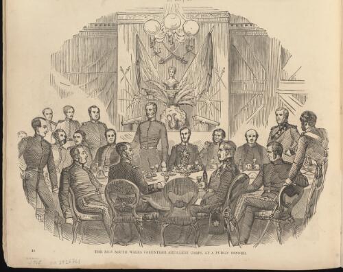 The New South Wales Volunteer Artillery Corps at a public dinner [picture]
