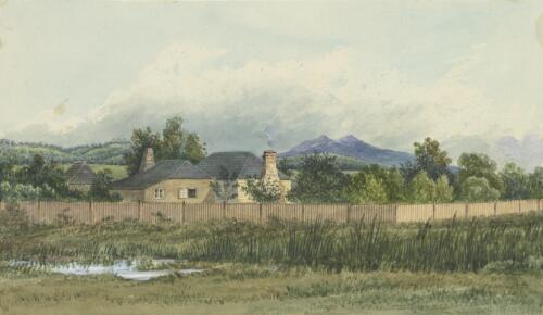 Challicum third hut, side view, Victoria, 1845 [picture] / [D.E. Cooper]