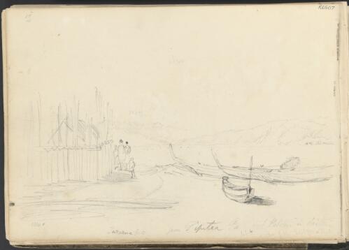Tararua Mountain from Pipitea pa, Petone in distance, Feb. 4, ca. 1844 [picture] / George French Angas