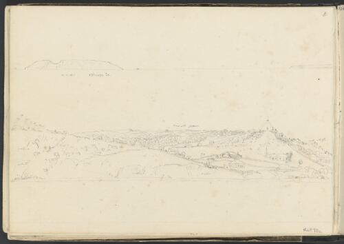 Sketch of small town, coastal profile of Althorpe Island, South Australia [picture] / George French Angas