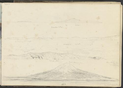 Coastal profiles of Gambier Isles, Thistle Island, Flinders Monument on Stamford Hill, Port Lincoln, South Australia, ca. 1845 [picture] / George French Angas