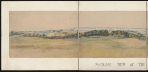 Panoramic view of the environs of Auckland, New Zealand, from the Government Domain, Christmas, 1862 [picture] / Dudridge Gibbs