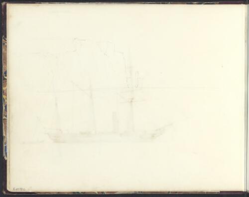 Preliminary sketch of cliffs at Hoy [?], Orkney, 1845 [picture] / [Owen Stanley]