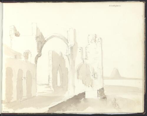 Ruins of the Priory, Lindisfarne, England, 1845 [picture] / [Owen Stanley]