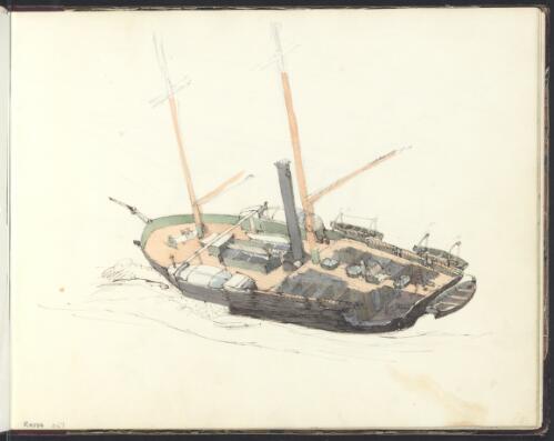 Ship with cut-away section showing below deck, 1845 [picture] / [Owen Stanley]