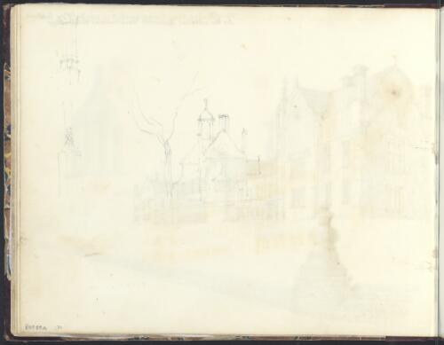 Preliminary sketch of Woodbridge Alms Houses founded by Thomas Sekford Esqr., in 1587 [picture] / [Owen Stanley]