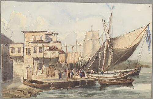 Landing place, Tino [i.e. Tinos], Greece, 1834 [picture] / [Owen Stanley]