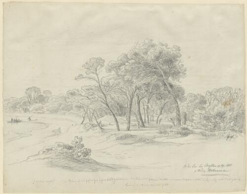 An der See bei Brighton, Melbourne, 18 Ap. 1855, 2 [...?] Melbourne [picture] / [Eugene Von Guerard]