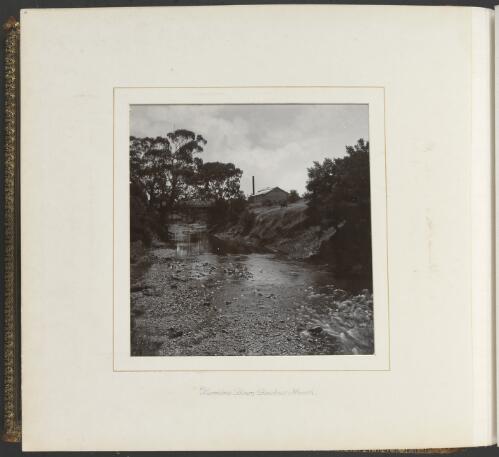 Werribee River and Bacchus Marsh Concentrated Milk Company Limited in the background, Victoria, ca. 1900 [picture] / Nicholas Caire