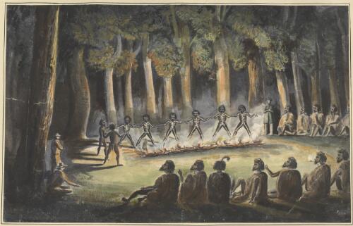The corrobary [i.e. corroboree] or peculiar dance of the natives of New South Wales [picture] / Wm. Rom. Govett