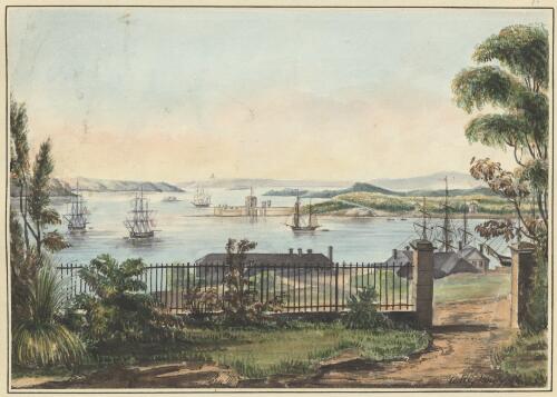 View of Port Jackson, Fort Macquarie and part of Sydney Cove, New South Wales, 17 November 1836 [picture] / W.R.G