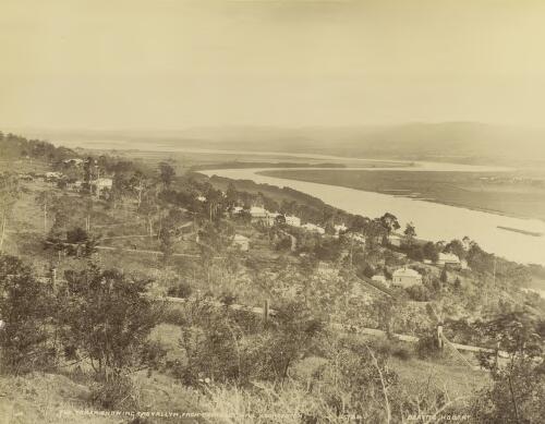 The Tamar showing Trevallyn, from Cataract Hill, Launceston, 1895 [picture] / J.W. Beattie