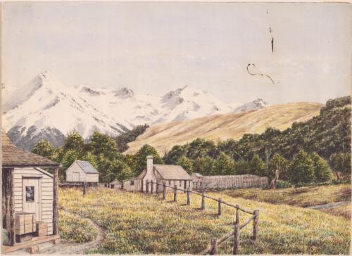 Watercolours of early Canterbury homesteads and runs, New Zealand [picture] / Enys