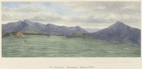 Townsville, Queensland [picture] : Mount Catheringa [i.e. Catherina], Mount Elliott [i.e. Elliot] & Red Island / [T.G. Glover]