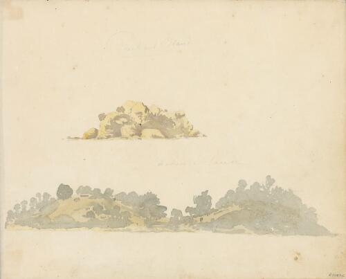 Garden Island and Pinchgut Island in Sydney Harbour, ca. 1818 [picture] / Edward Close