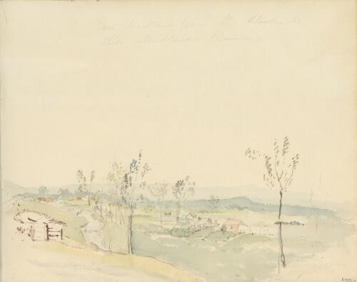 East Maitland from the Stockade Hill, Maitland Road, New South Wales, ca. 1828 [picture] / Edward Close