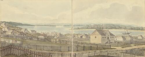 Dwellings and buildings in Newcastle, New South Wales, ca. 1820 [picture] / Edward Close