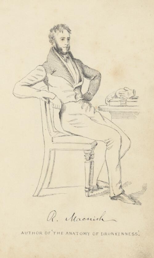 Portrait of R. Macnish, author of The anatomy of drunkenness [picture] / [William Romaine Govett]