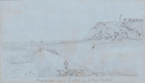 Breakwater and entrance to Port Natal [picture] / Frederick Mackie