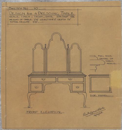 Design for a dressing table : sketch no. 10 [picture] / Ruth Lane-Poole