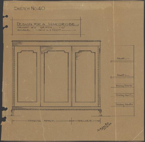 Design for a wardrobe : sketch no. 40 [picture] / Ruth Lane-Poole