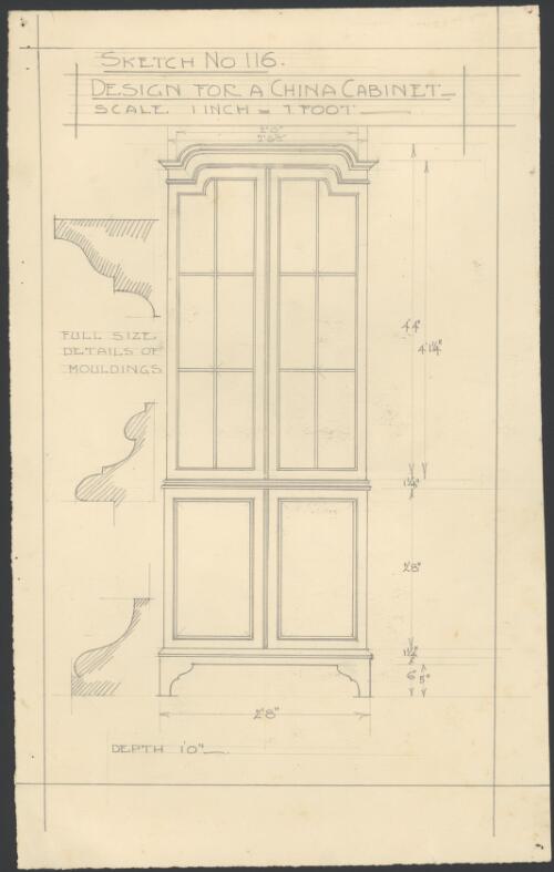 Design for a china cabinet : sketch no. 116 [picture] / Ruth Lane-Poole