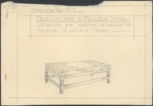 Design for a fender stool : sketch no. 111 [picture] / Ruth Lane-Poole