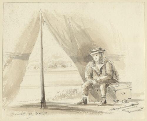 Gowland [i.e. Gowlland] camping out at Clontarf [picture] / [George Penkivil Slade]
