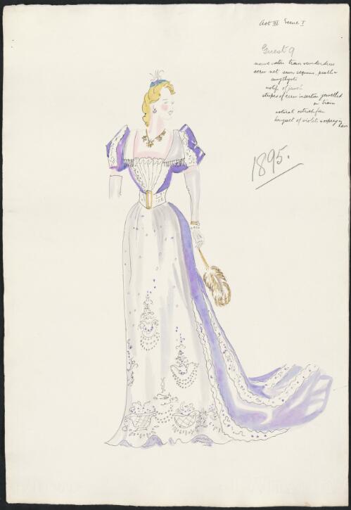 Costume design for Guest 9 from a J.C. Williamson production, 1895