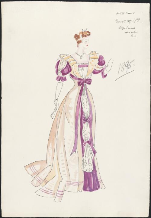 Costume design for Guest 12 from a J.C. Williamson production, 1895