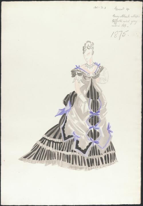 Costume design for Guest 4 from a J.C. Williamson production, 1875