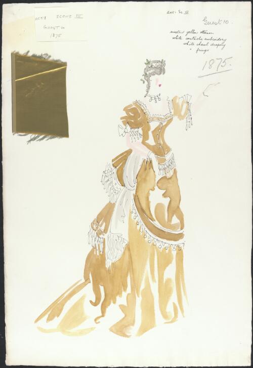 Costume design for Guest 10 from a J.C. Williamson production, 1875