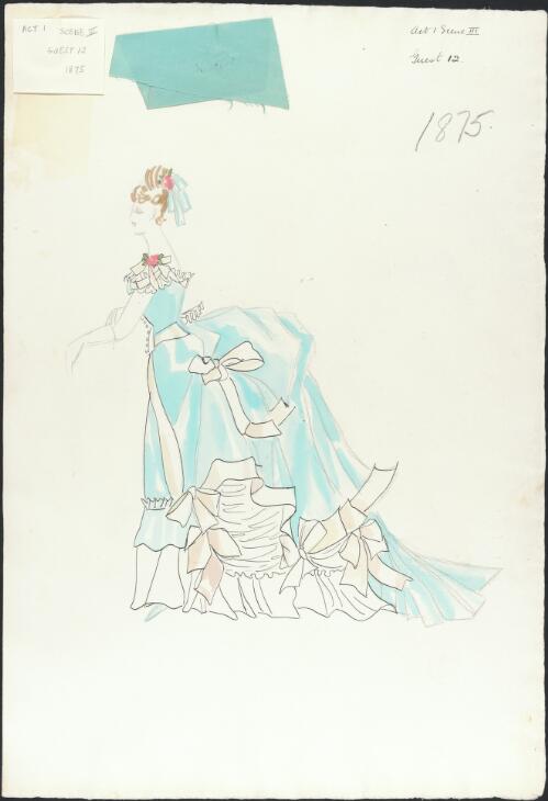 Costume design for Guest 12 from a J.C. Williamson production, 1875