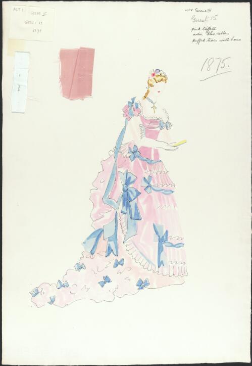 Costume design for Guest 15 from a J.C. Williamson production, 1875
