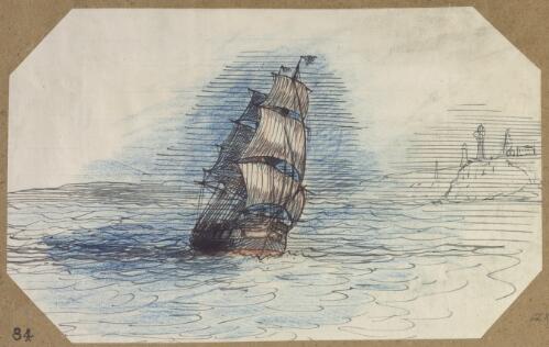 [Sailing ship off the coast] [picture] / [George Gordon McCrae]