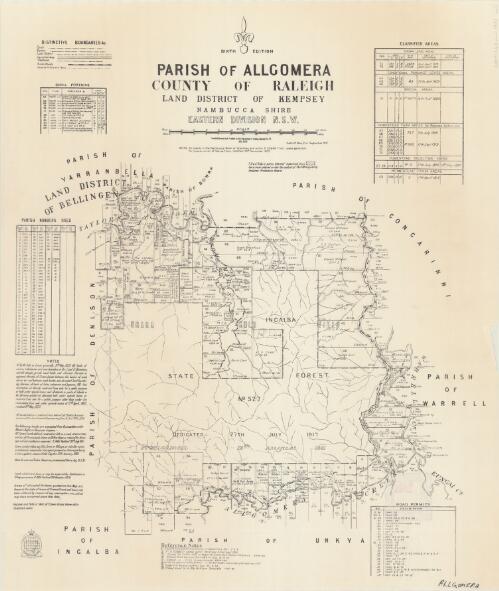 Parish of Allgomera, County of Raleigh : Land District of Kempsey, Nambucca Shire, Eastern Division N.S.W. / compiled, drawn and printed at the Department of Lands, Sydney, N.S.W