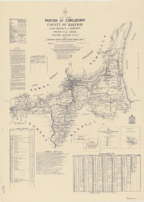 Parish of Congarinni, County of Raleigh [cartographic material] : Land District of Kempsey, Nambucca Shire, Eastern Division N.S.W. / compiled, drawn and printed at the Department of Lands, Sydney N.S.W