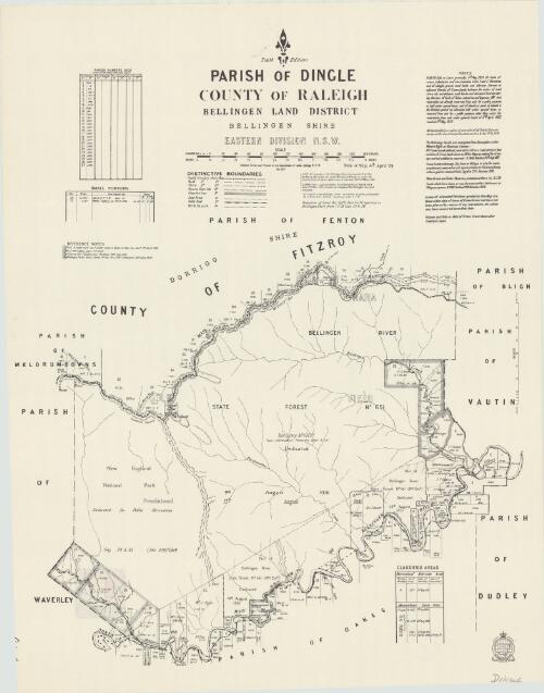 Parish of Dingle, County of Raleigh [cartographic material] : Bellingen Land District, Bellingen Shire, Eastern Division N.S.W. / compiled, drawn and printed at the Department of Lands, Sydney N.S.W