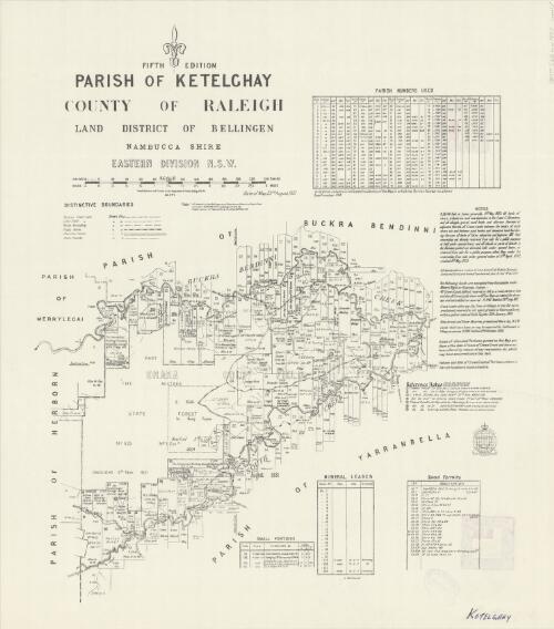 Parish of Ketelghay, County of Raleigh [cartographic material] : Land District of Bellingen, Nambucca Shire, Eastern Division N.S.W. / compiled, drawn and printed at the Department of Lands, Sydney, N.S.W