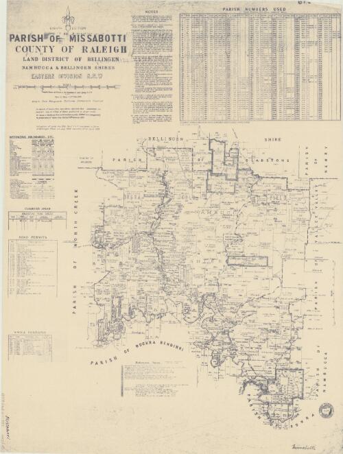 Parish of Missabotti, County of Raleigh [cartographic material] : Land District of Bellingen ; Nambucca & Bellingen Shires, Eastern Division N.S.W. / compiled, drawn and printed at the Department of Lands, Sydney N.S.W