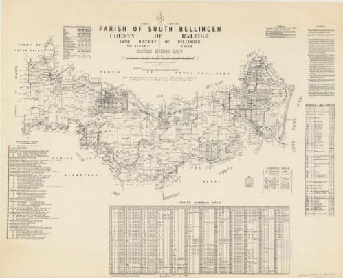 Parish of South Bellingen, County of Raleigh [cartographic material] : Land District of Bellingen, Bellingen Shire, Eastern Division N.S.W / compiled, drawn & printed at the Department of Lands, Sydney, N.S.W