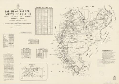 Parish of Warrell, County of Raleigh [cartographic material] : Land District of Kempsey, Nambucca Shire, Eastern Division N.S.W. / compiled, drawn & printed at the Department of Lands, Sydney, N.S.W