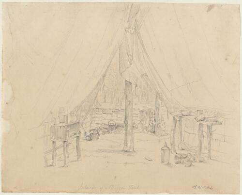 Interior of a digger's tent [picture] / Henry Winkles