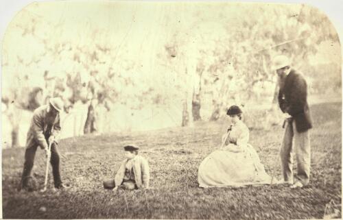 Four people playing croquet, Victoria [picture] / J. Chester Jervis