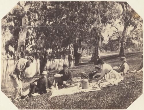 Picnic party by a river, Victoria, ca. 1866 [picture] / J. Chester Jervis
