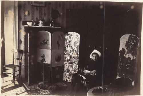 Interior with a child and a dog in a basket, ca. 1870 [picture] / J. Chester Jervis
