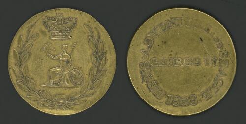 [Commemorative medal, H.B.M.S. Adventure and Beagle, 1828] [realia]