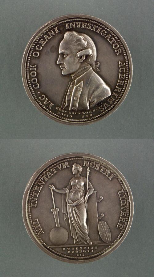 [Commemorative medal to celebrate the voyages of Captain James Cook] [realia] / Lewis Pingo